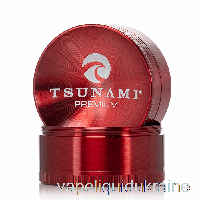 Vape Liquid Ukraine Tsunami 1.9inch 4-Piece Sunken Top Grinder Red (50mm)